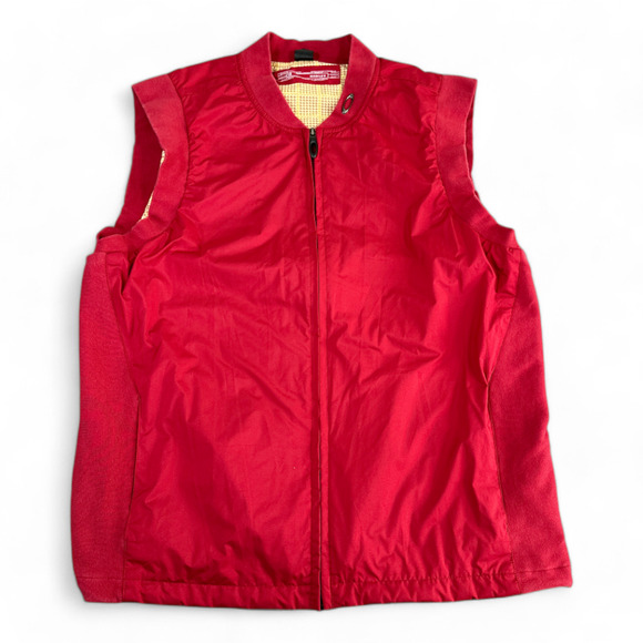 Vintage Oakley Vest Adult LARGE Red Pockets Houndstooth Golf Preppy Gorpcore Y2K - Picture 1 of 9